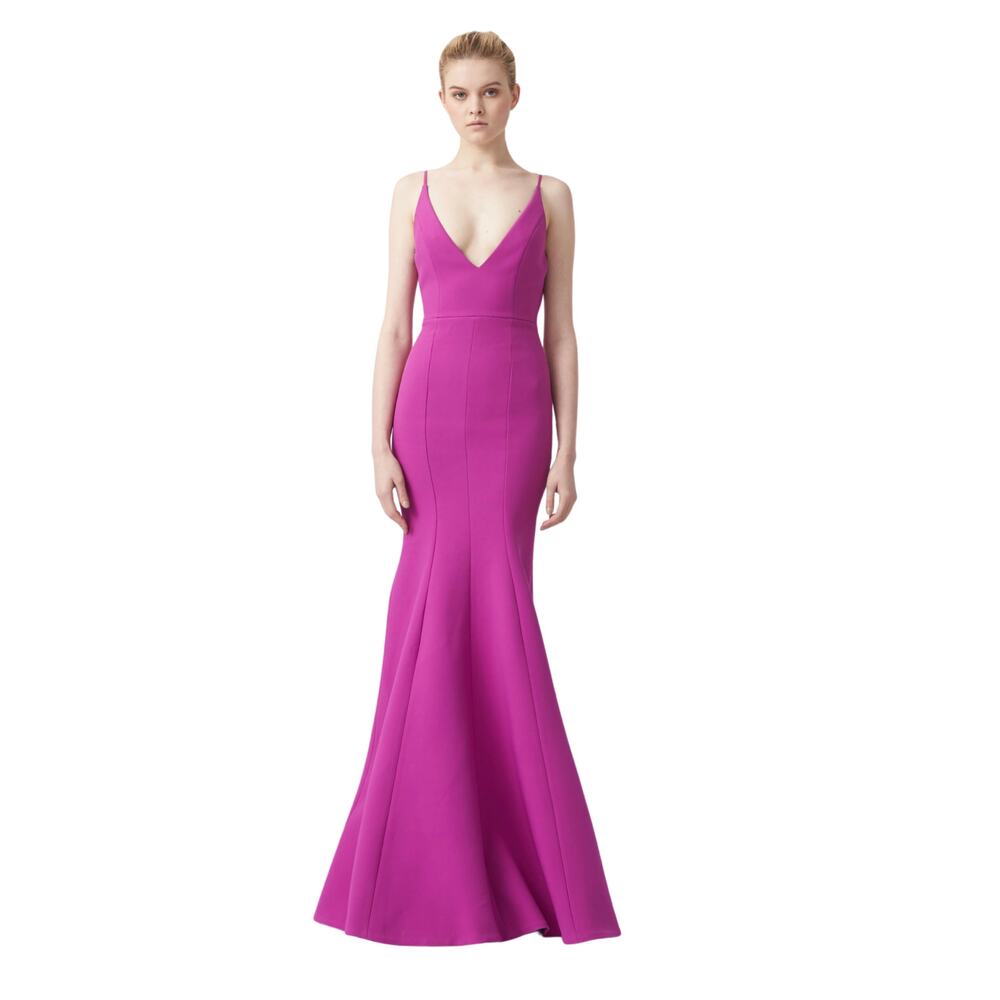 aijek. CAMILLE BONDED SCOOP BACK MAXI DRESS size S